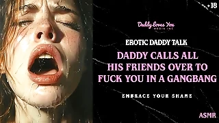 Paterfamilias Talk: Stepdad humiliates you before calling enclosing his friends over to fuck you