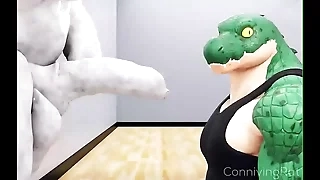 Linty Crocodilo mamando estatua grega