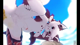 Furry Femboy Gets Knotted Yiff (With Sound)