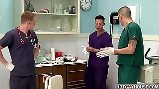 Gay nurses commiserate with threesome
